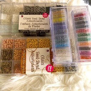 Glass seed bead collection.
